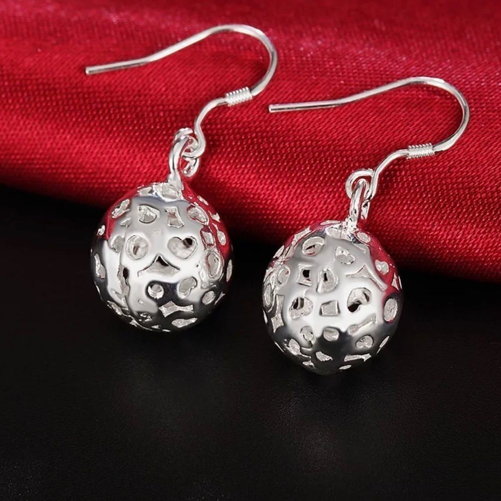 2/$20 SILVER BALL EARRINGS‎